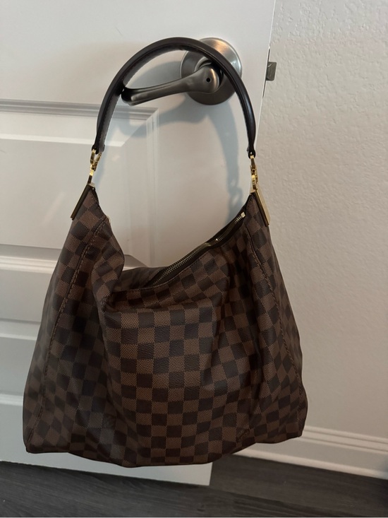 Louis Vuitton Handbags - Louis Vuitton Brown Damier Canvas Hobo with Gold Hardware
